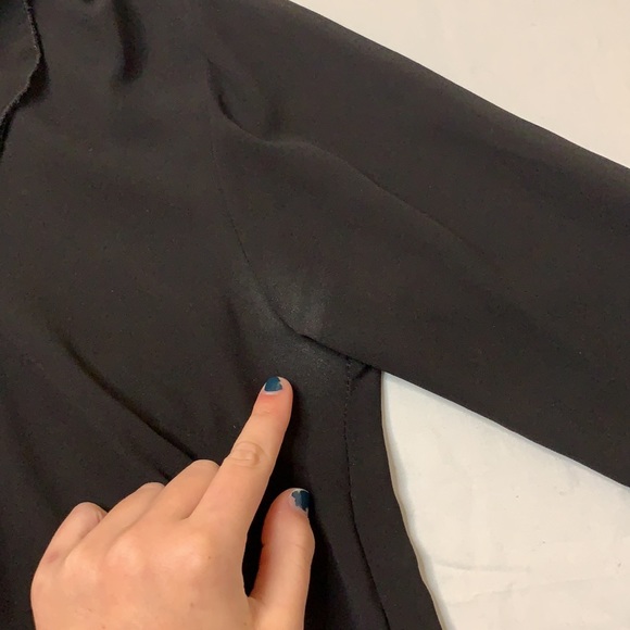 SusyMix Womens Black V-Neck Sheer Blouse Size Small And Medium - Picture 11 of 12